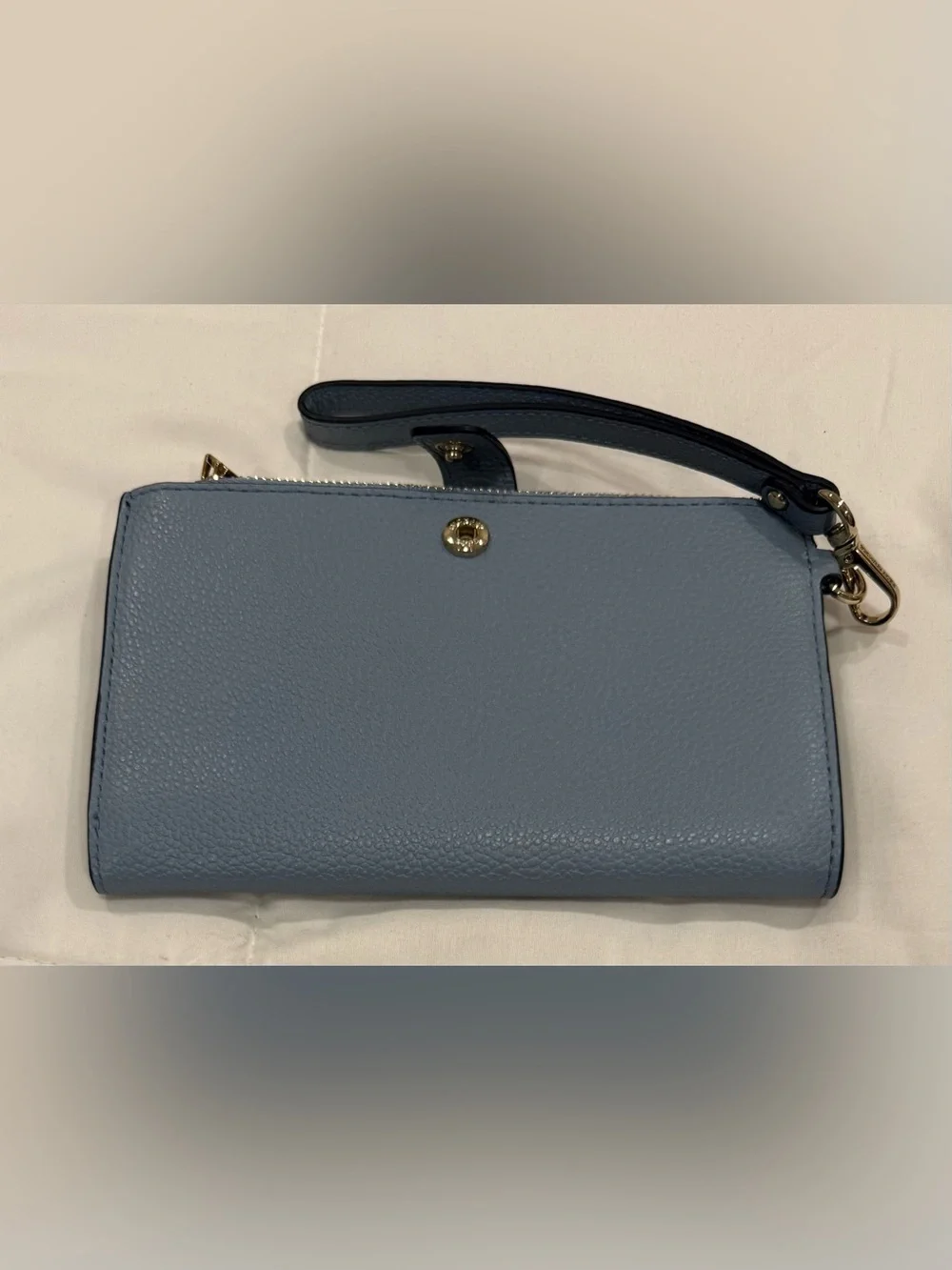 Michael Kors Adele Double Zip Leather Wristlet Wallet - Denim Blue